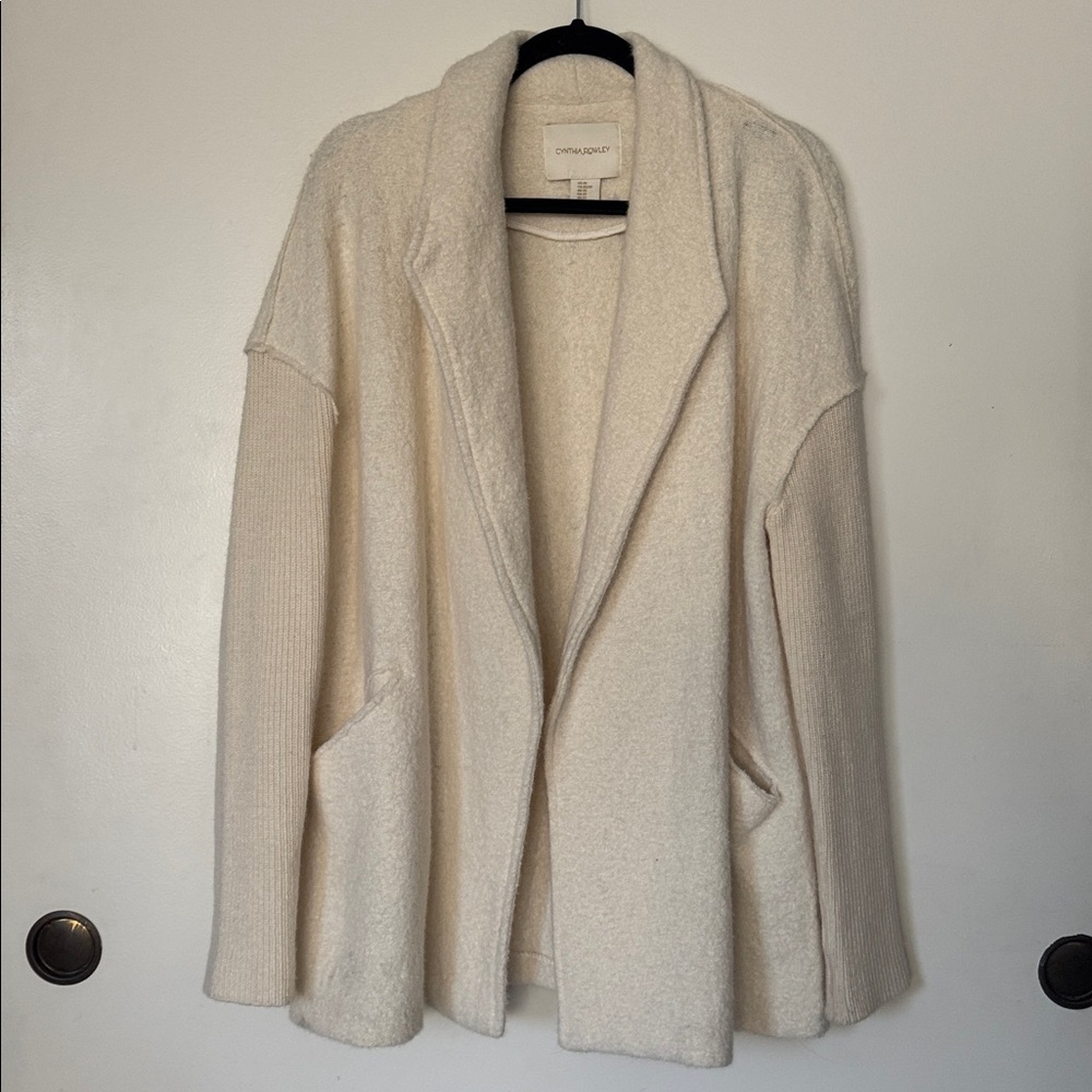Cynthia Rowley Cream Wool Blend Cardigan Sweater